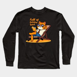 cat orange i'm Full of Holiday Spirit Long Sleeve T-Shirt